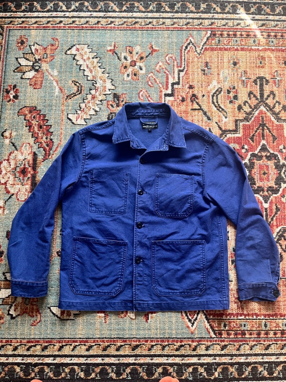 imogene + willie jack jacket french blue (chore coat) size large